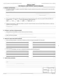 Form FA7 Fiscal Audit Entrance Conference Questionnaire - California, Page 2