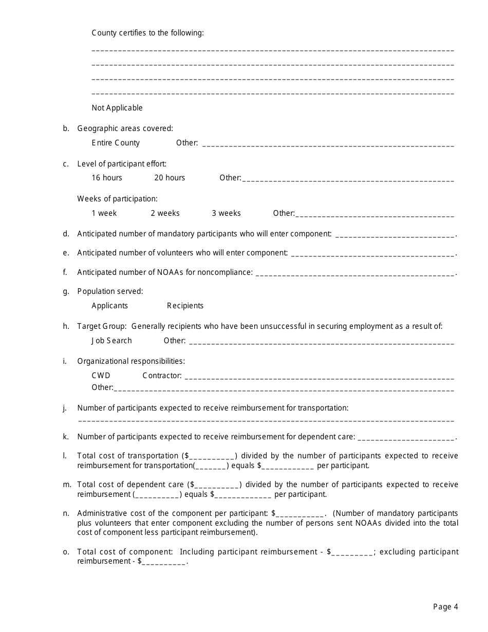 Form EP4 Summary of Fs / Employment and Training Program - California, Page 4