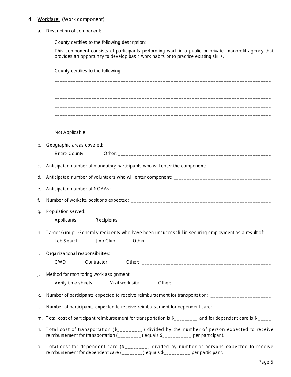 Form EP4 Summary of Fs / Employment and Training Program - California, Page 5