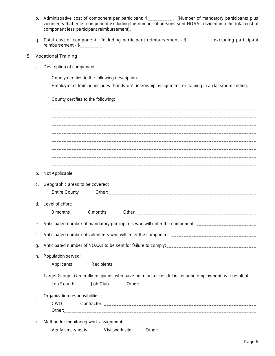 Form EP4 Summary of Fs / Employment and Training Program - California, Page 6