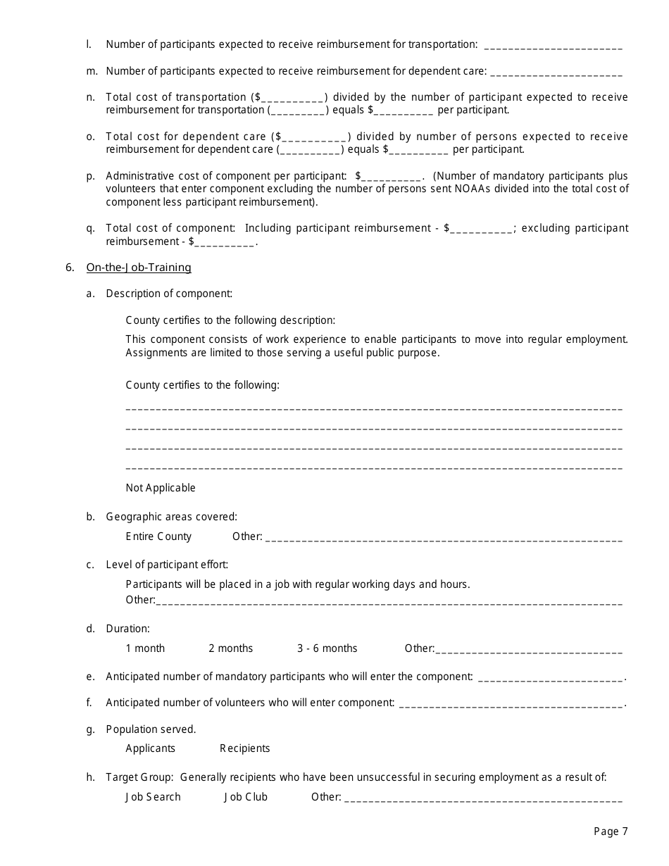 Form EP4 Summary of Fs / Employment and Training Program - California, Page 7