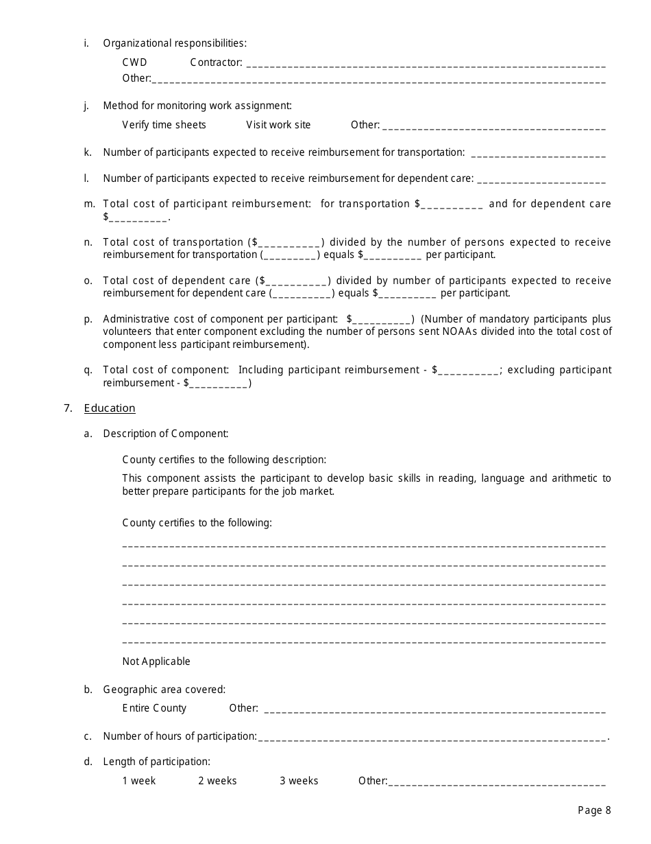 Form EP4 Summary of Fs / Employment and Training Program - California, Page 8