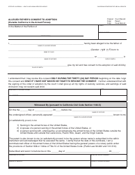 Document preview: Form AD842 Alleged Father's Consent to Adoption (Outside California in the Armed Forces) - California