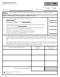 FPPC Form 635 (645) Attachment 640 Other Payments to Influence Legislative or Administrative Action - California, Page 2
