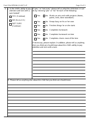 Form SSA-3379-BK Function Report - Child Age 12 to 18th Birthday, Page 10