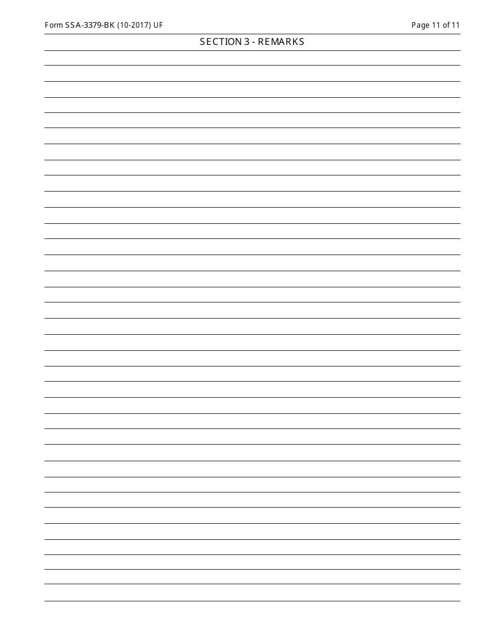 Form SSA-3379-BK Function Report - Child Age 12 to 18th Birthday, Page 11