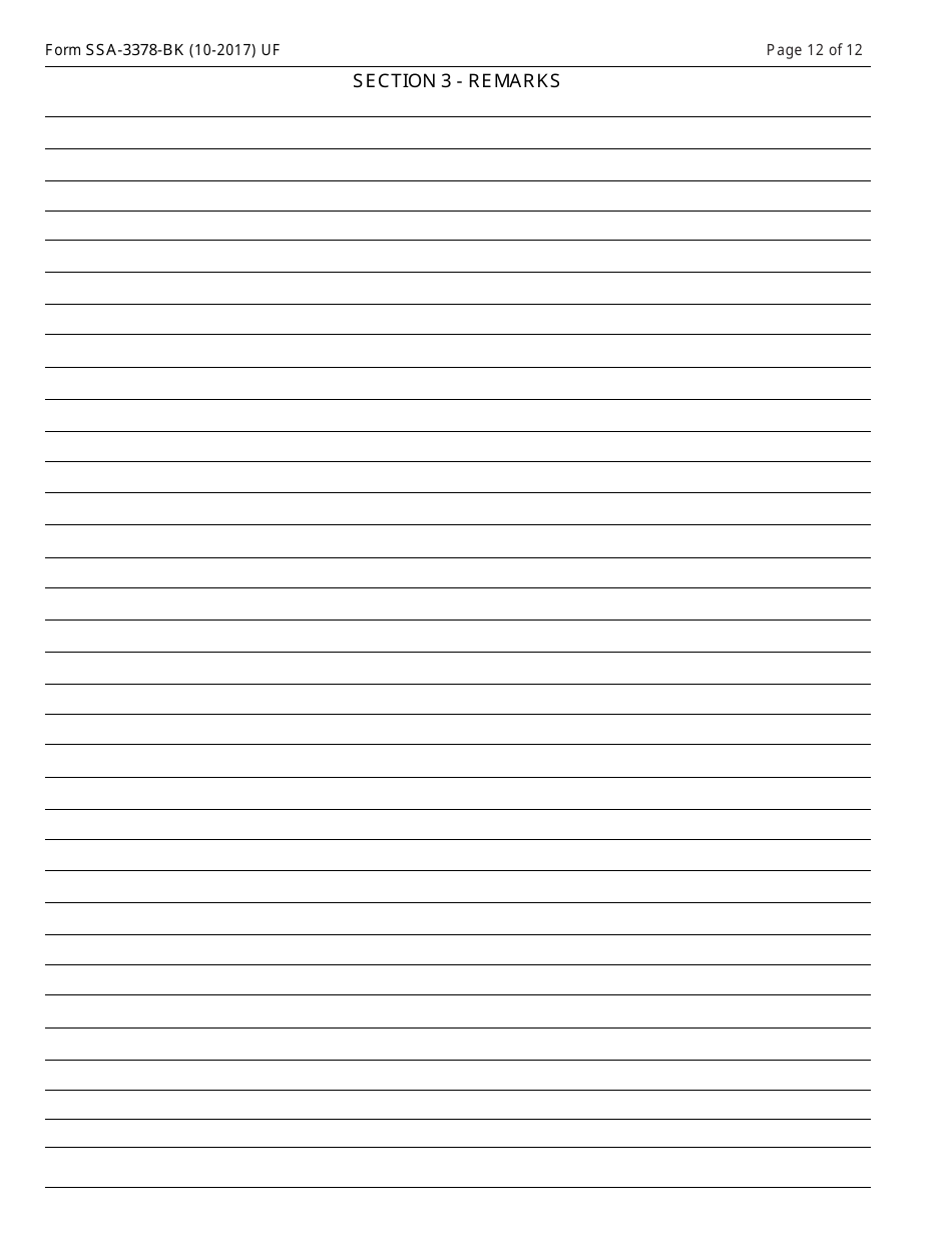 Form SSA-3378-BK Function Report - Child Age 6 to 12th Birthday, Page 12