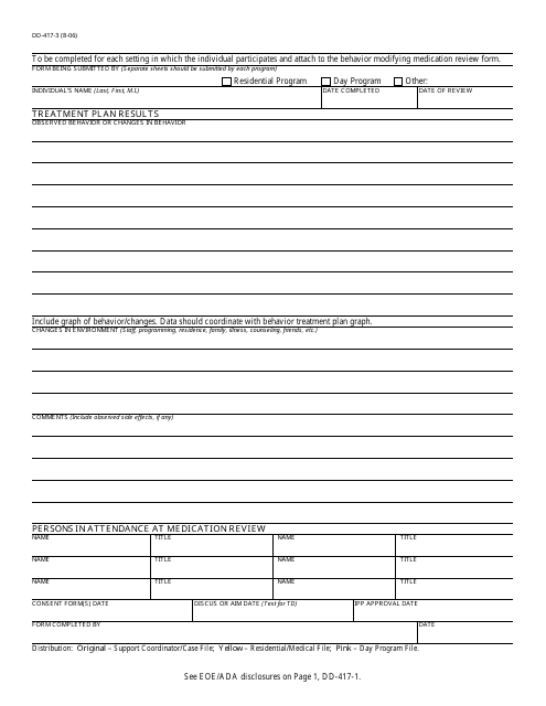 Form DD-417-3  Printable Pdf