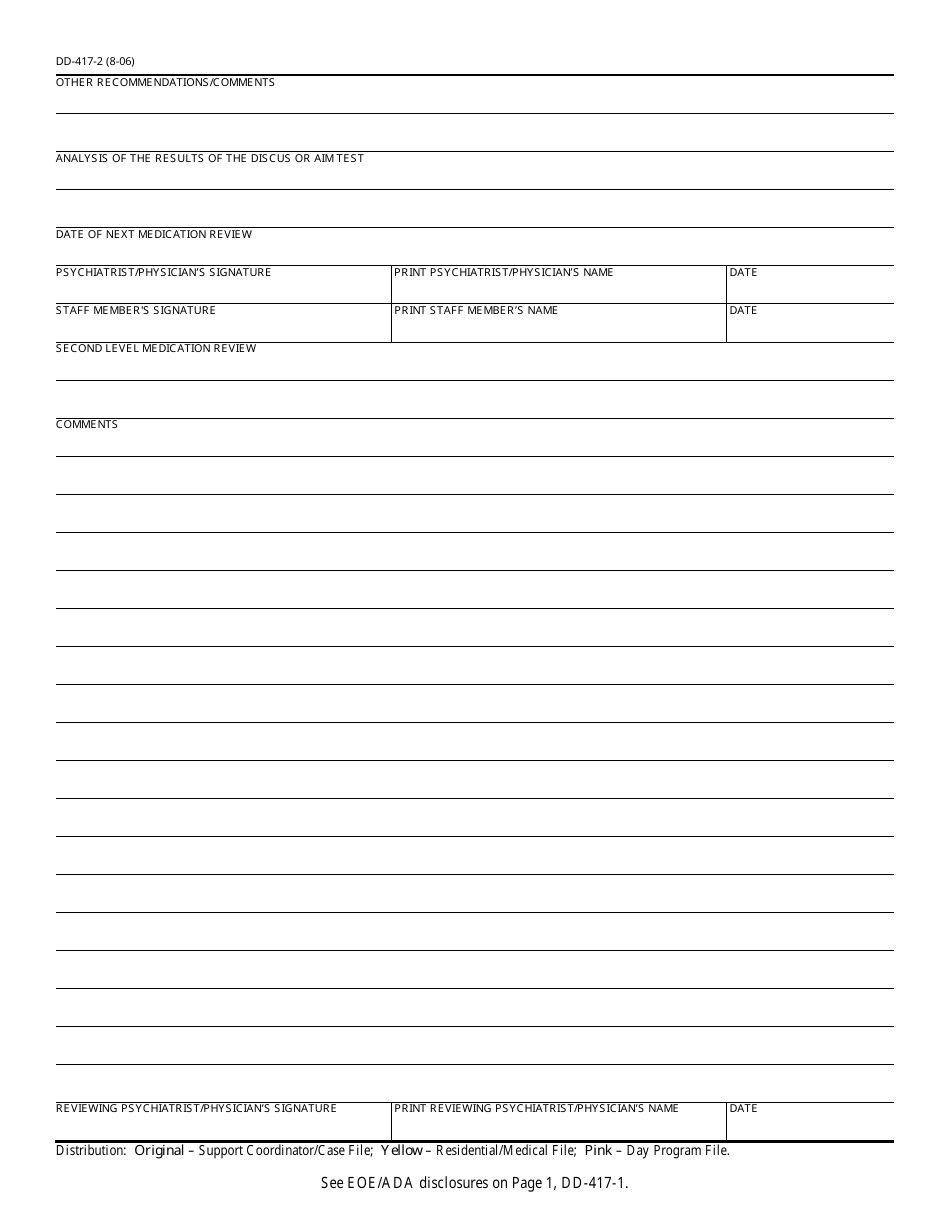 Form DD-417-2 - Fill Out, Sign Online and Download Printable PDF ...