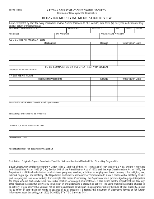Form DD-417-1  Printable Pdf