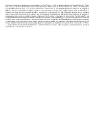 Formulario FA-264-PDS Acurdo De Responsabilidad Personal (Pra) - Arizona (Spanish), Page 2