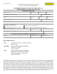 Form DDD-1426AFORPF Diaper/Brief Request for Consumers Ages 3-21 - Arizona