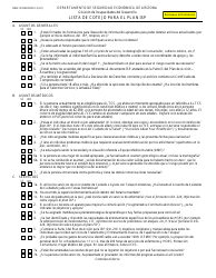 Formulario DDD-1270AFORFFS Lista De Cotejo Para El Plan Isp - Arizona (Spanish)