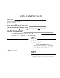 Form CSE-1171A Affidavit of Financial Information - Arizona (English/Spanish)
