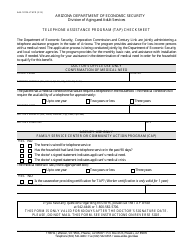 Form AAA-1222A LTHPD Telephone Assistance Program (Tap) Checksheet - Arizona, Page 2