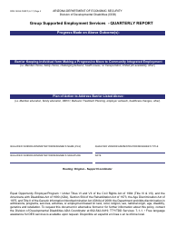 Form DDD-1402A FORFF Group Supported Employment Services - Quarterly Report - Arizona, Page 2