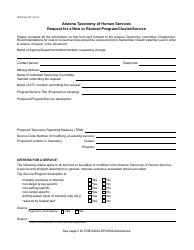 Document preview: Form HPZ-034-A-PF Request for a New or Revised Program/Cluster/Service - Arizona