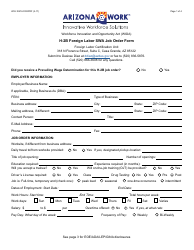 Form WIO-1057A FORPDF H-2b Foreign Labor Swa Job Order Form - Arizona