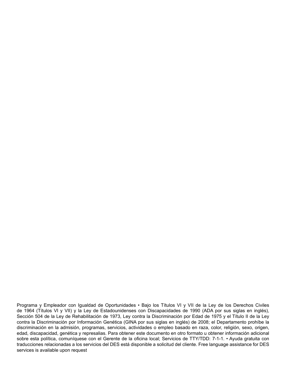 Formulario UB-106-T-S Reclamo Continuo - Arizona (Spanish), Page 2
