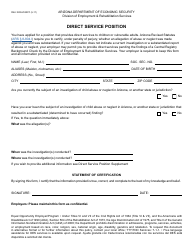 Document preview: Form FBU-1003AFORFF Direct Service Position - Arizona
