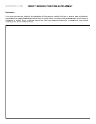 Form FBU-1003AFORFF Direct Service Position - Arizona, Page 2