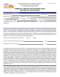 Document preview: Form HRP-1042A FORPDF Commodity Senior Food Program (Csfp) Waiting List Notification - Arizona