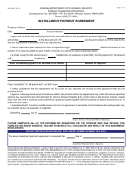 Form UC-010-FF Installment Payment Agreement - Arizona