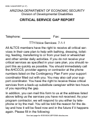 Form DDD-1432AFORFF Critical Service Gap Report (Large Print) - Arizona