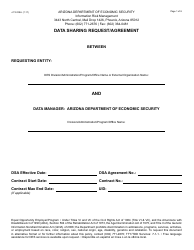 Document preview: Form J-119 DSA Data Sharing Request/Agreement - Arizona