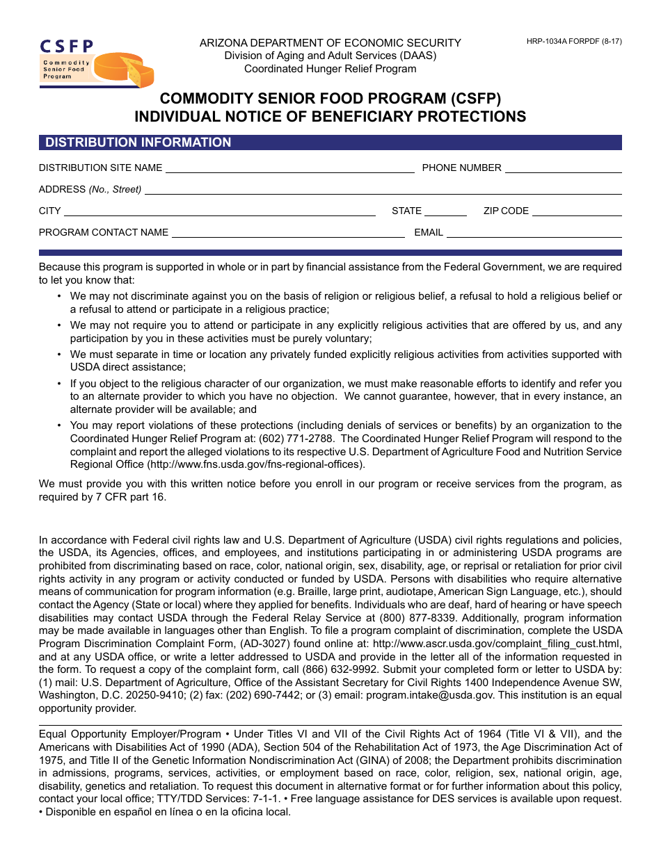 Form HRP-1034A-FORPDF - Fill Out, Sign Online and Download Fillable PDF ...