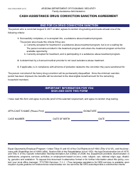 Document preview: Form FAA-1570A FORFF Cash Assistance Drug Conviction Sanction Agreement - Arizona