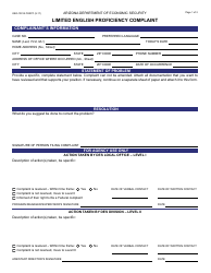 Document preview: Form OEO-1001A FORFF Limited English Proficiency Complaint - Arizona