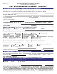 Document preview: Form DD-211-FF Home Modifications Service Referral and Request - Arizona