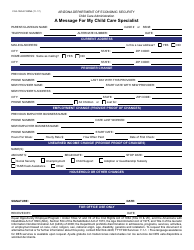 Document preview: Form CCA-1061A FORNA A Message for My Child Care Specialist - Arizona