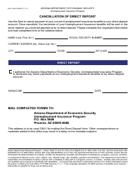 Document preview: Form ESA-1126A FORFFA Cancellation of Direct Deposit - Arizona