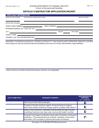 Document preview: Form DDD-1691A FORFF Article 9 Instructor Application Packet - Arizona