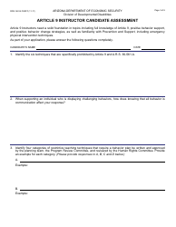 Form DDD-1691A FORFF Article 9 Instructor Application Packet - Arizona, Page 3