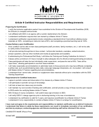 Form DDD-1691A FORFF Article 9 Instructor Application Packet - Arizona, Page 7