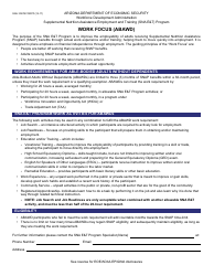 Form SNA-1027B FORPD Work Focus (Abawd) - Arizona