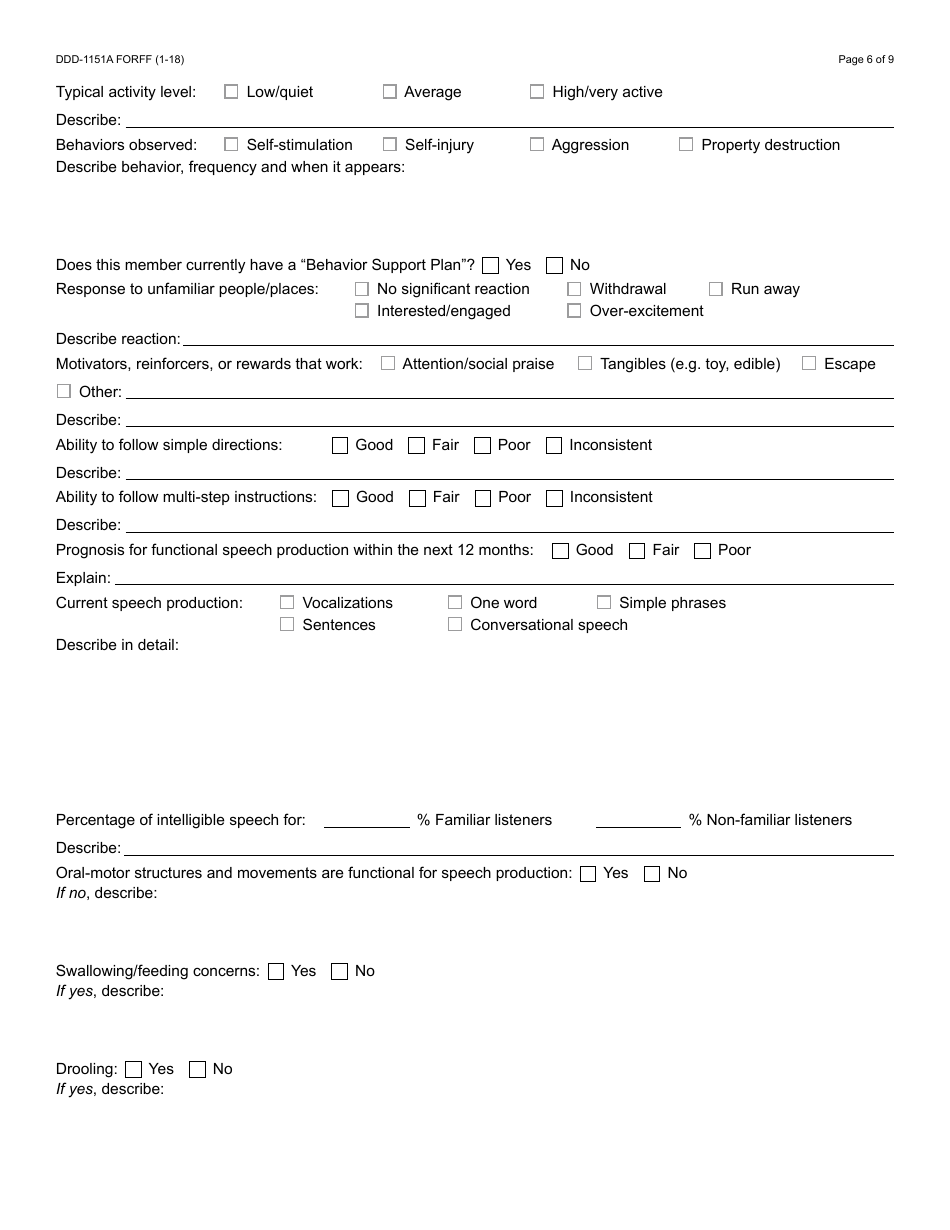 Form DDD-1151A FORFF Augmentative Alternative Communication (Aac) Referral Packet - Arizona, Page 6