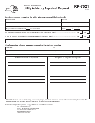 Document preview: Form RP-7021 Utility Advisory Appraisal Request - New York