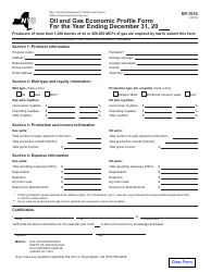 Document preview: Form RP-7019 Oil and Gas Economic Profile Form - New York