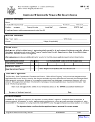 Document preview: Form RP-5100 Assessment Community Request for Secure Access - New York