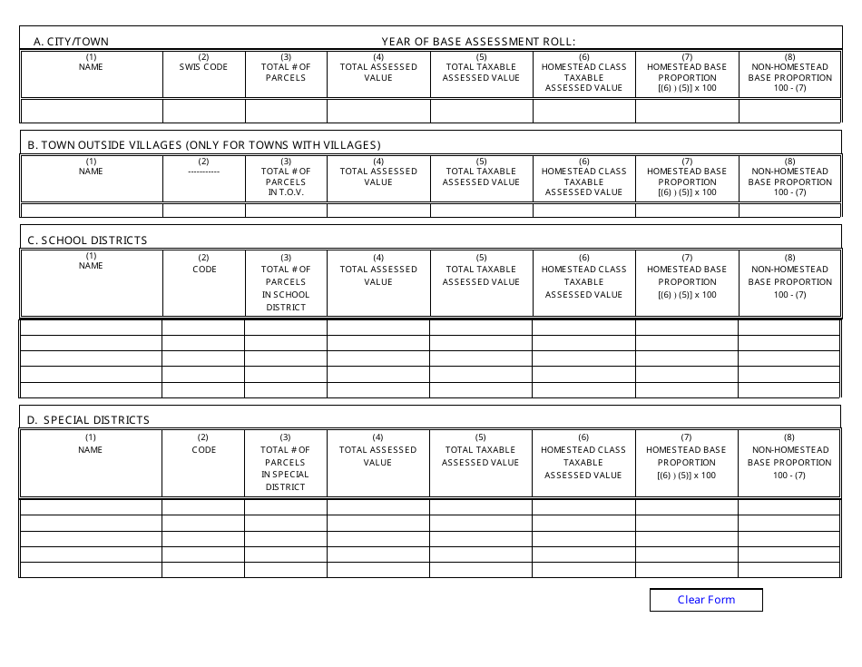Form RP-3109 Statement of Locally Determined Homestead Base Proportions - New York, Page 2