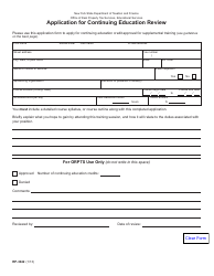 Document preview: Form RP-3042 Application for Continuing Education Review - New York