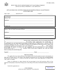 Document preview: Form RP-3002 Application for Certification or Recertification as an Approved Assessing Unit - New York