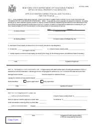 Document preview: Form RP-554-V Application for Corrected Village Tax Roll - New York