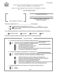 Form RP-525 Notice of Determination of Board of Assessment Review - New York