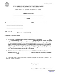 Document preview: Form RP-520-NTC Prorated Tax and Omission Notice Form - New York