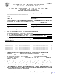 Form RP-480-A Application for Real Property Tax Exemption for Forest Land - New York